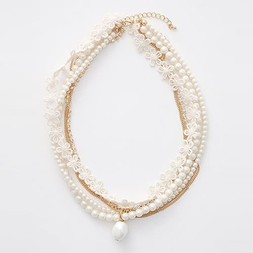 Lace pearl Necklace_NE159-BC20